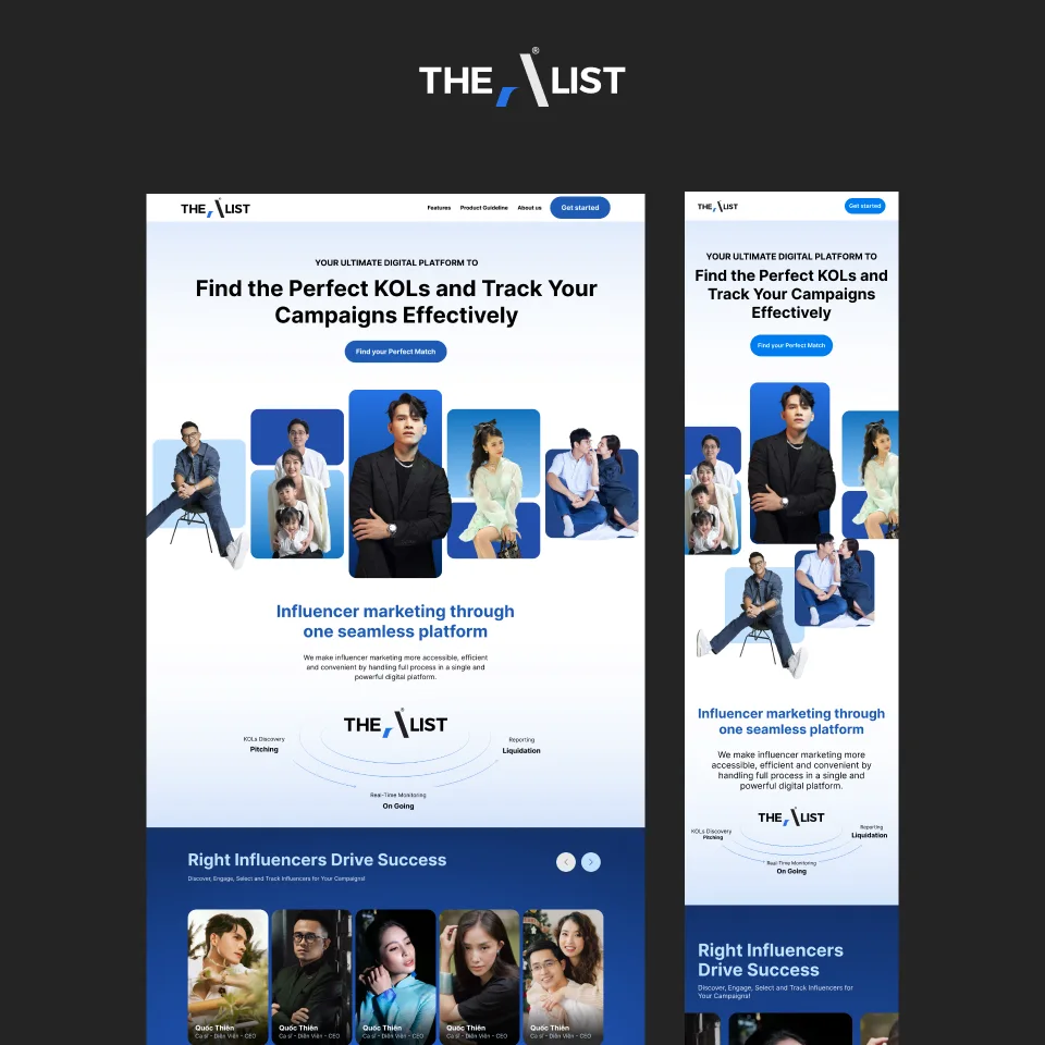 The A List - Digital platform / UI & UX
